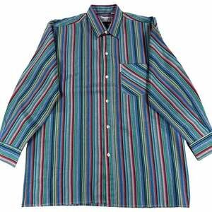 Vintage Mercury Brand Multi-Colored Striped Long Sleeve Button-Down Shirt